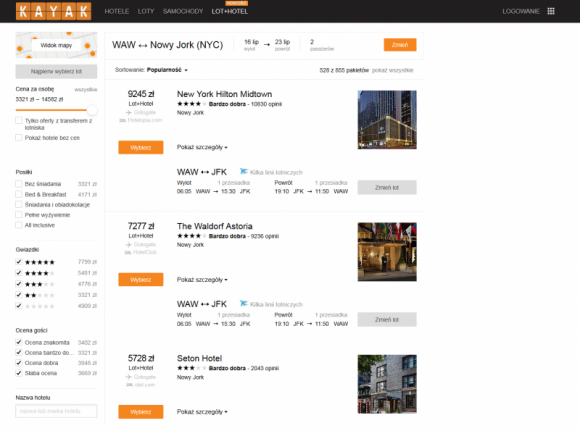 LOT+HOTEL = nowa funkcja wyszukiwania urlopowych pakietów w serwisie KAYAK.pl Podróże, LIFESTYLE - KAYAK.pl przedstawia nowy sposób na szybkie znalezienie najlepszej oferty wakacyjnej
